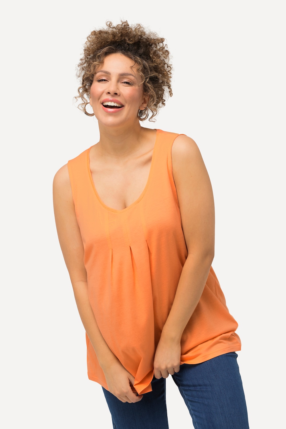 Große Größen Top, Damen, orange, Größe: 50/52, Baumwolle/Synthetische Fasern, Ulla Popken