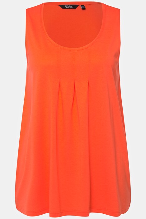 Top, Zierfalten, A-Linie, Rundhals, ärmellos, Modal