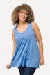 Top, Zierfalten, A-Linie, Rundhals, ärmellos, Modal