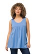 Top, ozdobné sklady, A střih, kulatý výstřih, bez rukávů, modal