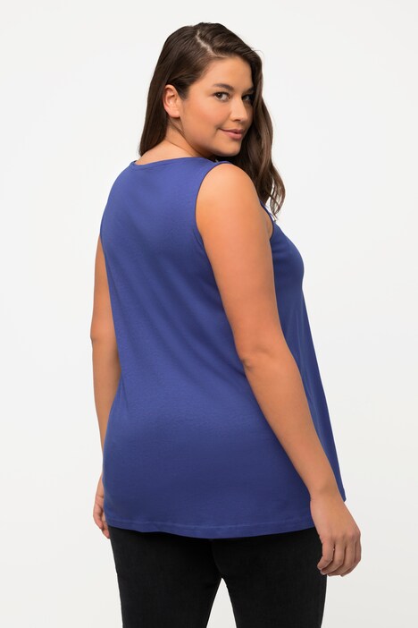 Top, Zierfalten, A-Linie, Rundhals, ärmellos, Modal