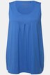 Bluzka, ozdobne plisy, trapezowy krój, okrągły dekolt, bez rękawów, modal