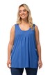Top, ozdobné sklady, A střih, kulatý výstřih, bez rukávů, modal