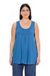 Top, ozdobné sklady, A střih, kulatý výstřih, bez rukávů, modal