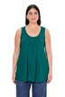 Top, ozdobné sklady, A střih, kulatý výstřih, bez rukávů, modal