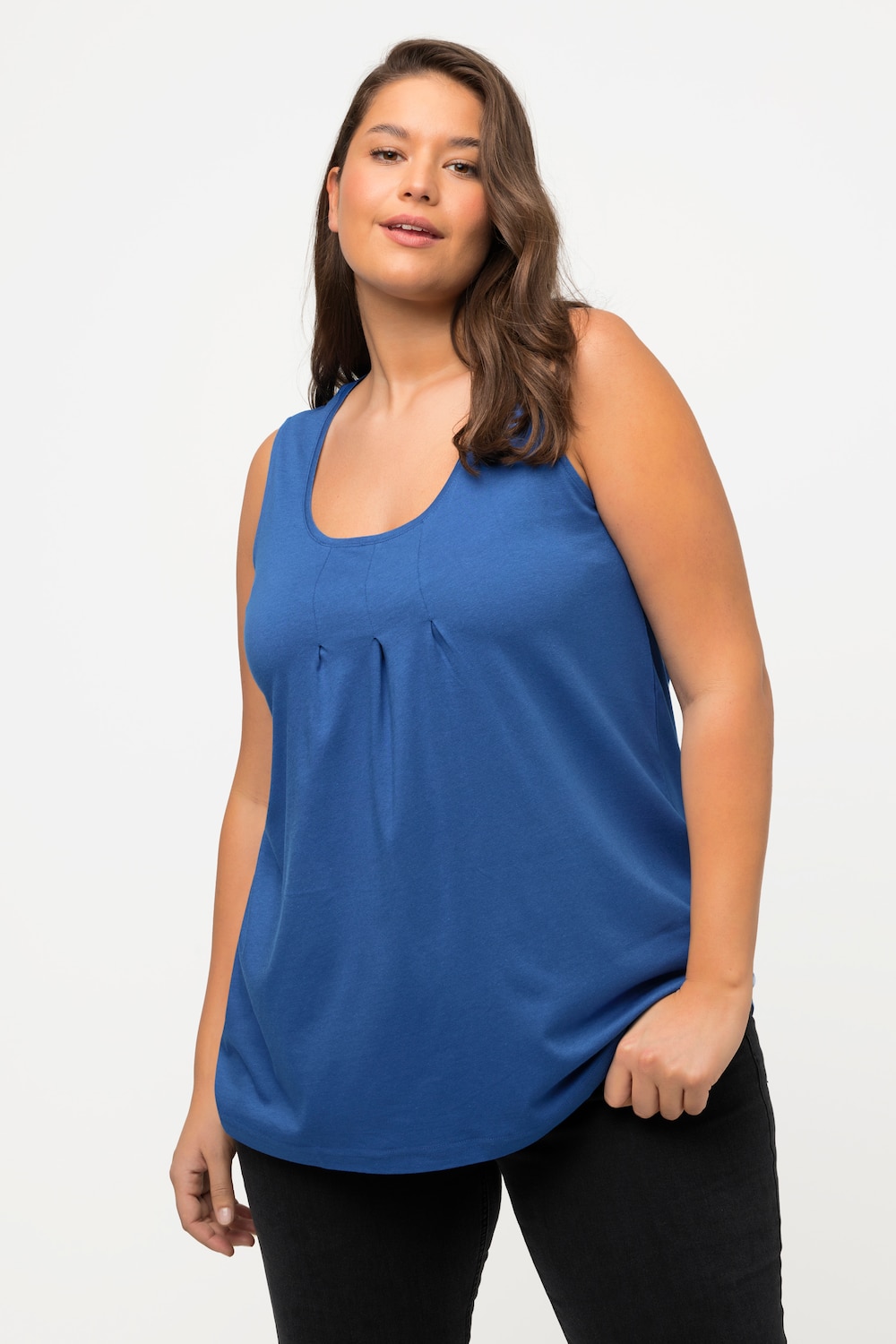 Grote Maten top, Dames, blauw, Maat: 58/60, Katoen/Synthetische vezels, Ulla Popken