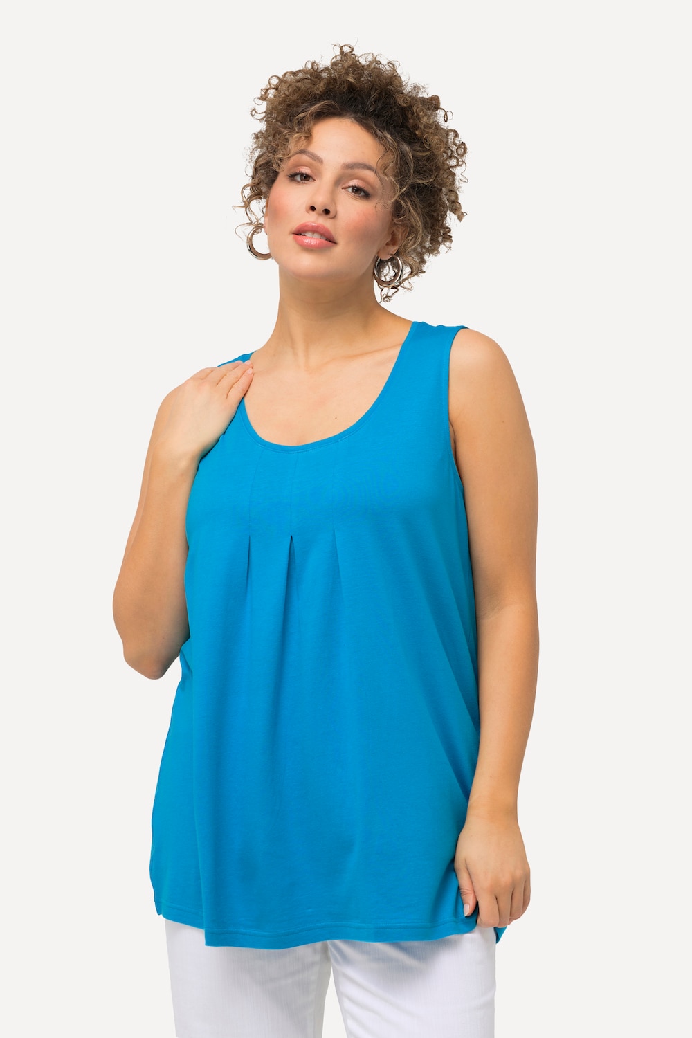 Grote Maten Top, Dames, turquoise, Maat: 50/52, Katoen/Synthetische vezels, Ulla Popken