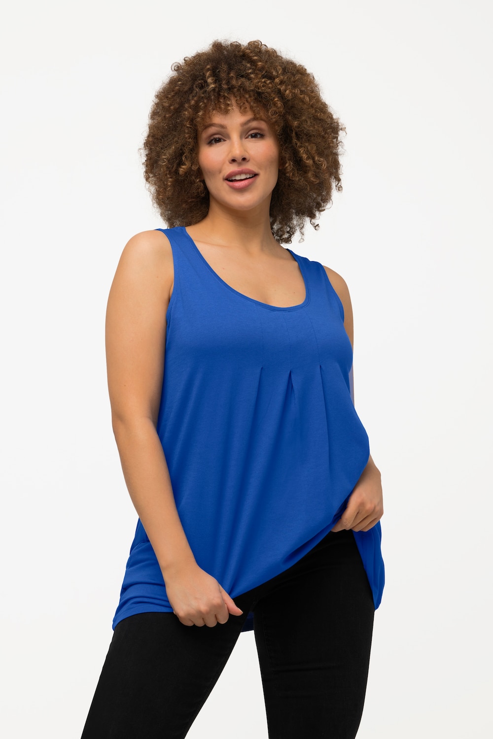 Grote Maten top, Dames, blauw, Maat: 62/64, Katoen/Synthetische vezels, Ulla Popken