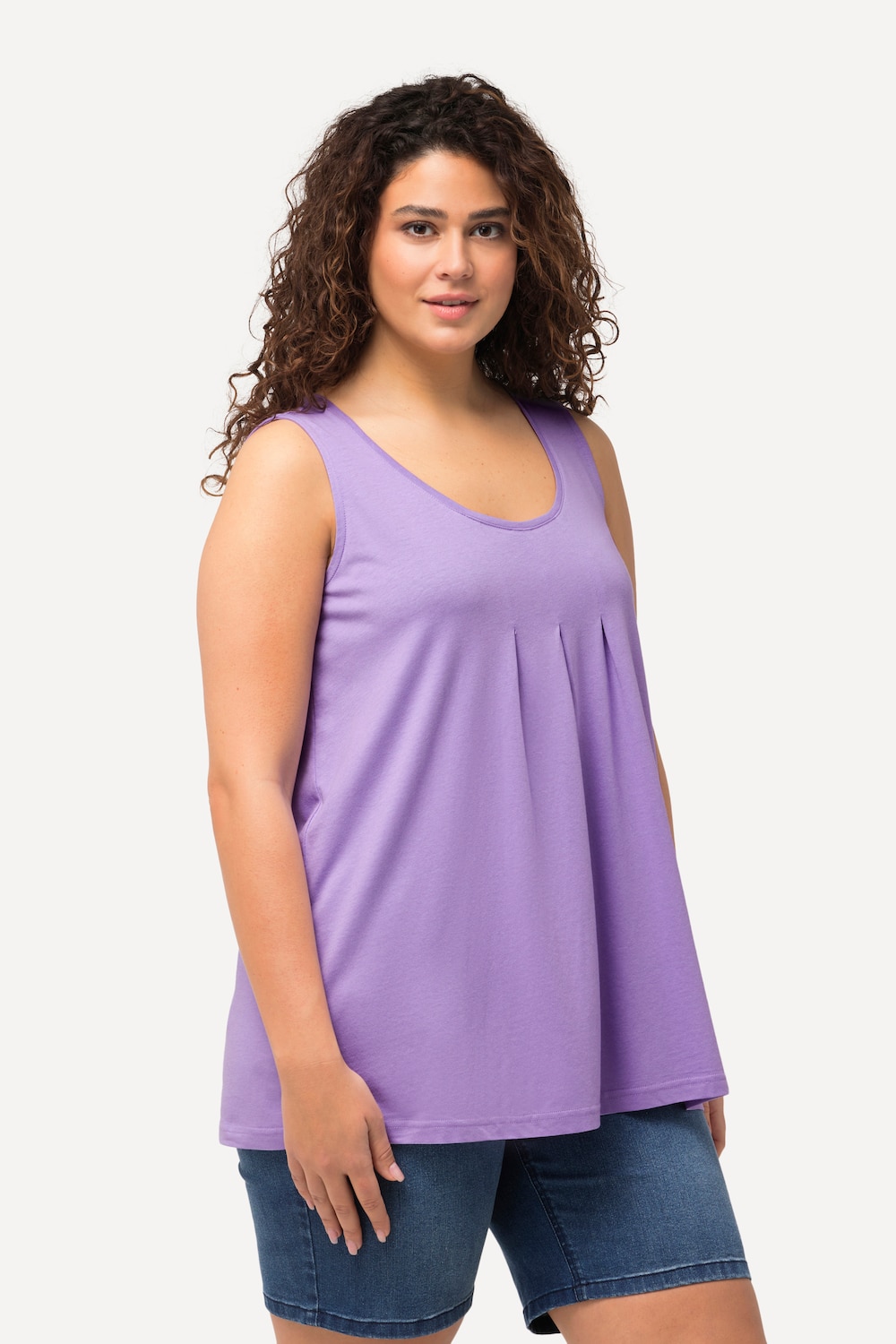 Große Größen Top, Damen, lila, Größe: 46/48, Baumwolle/Synthetische Fasern, Ulla Popken