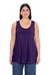 Top, ozdobné sklady, A střih, kulatý výstřih, bez rukávů, modal