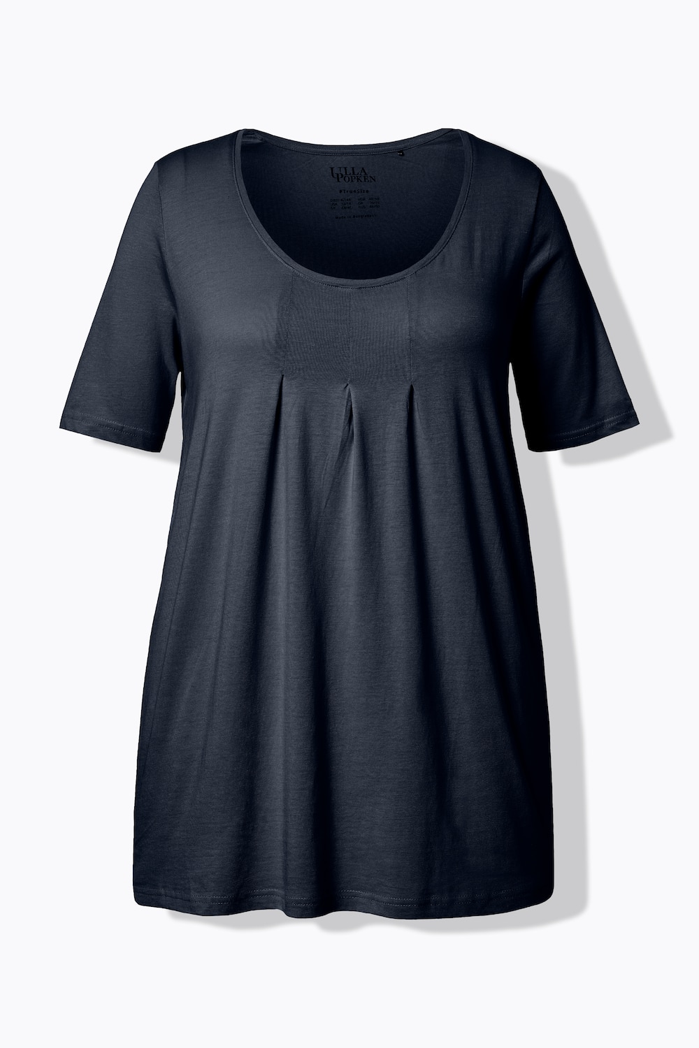 Stora storlekar T-shirt, Dam, blå, storlek: 50/52, Syntetfibrer/Bomull, Ulla Popken