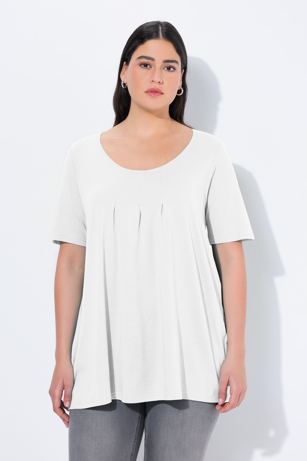 Große Größen T-Shirt, Damen, weiß, Größe: 58/60, Baumwolle/Synthetische Fasern, Ulla Popken