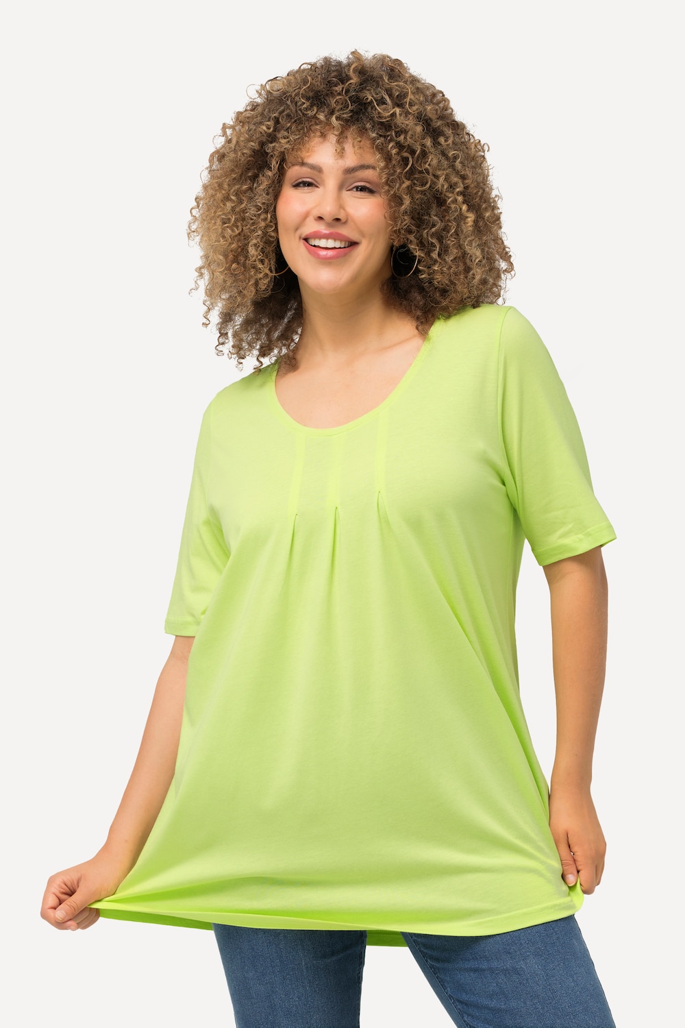 Grote Maten T-shirt, Dames, groen, Maat: 50/52, Katoen/Synthetische vezels, Ulla Popken