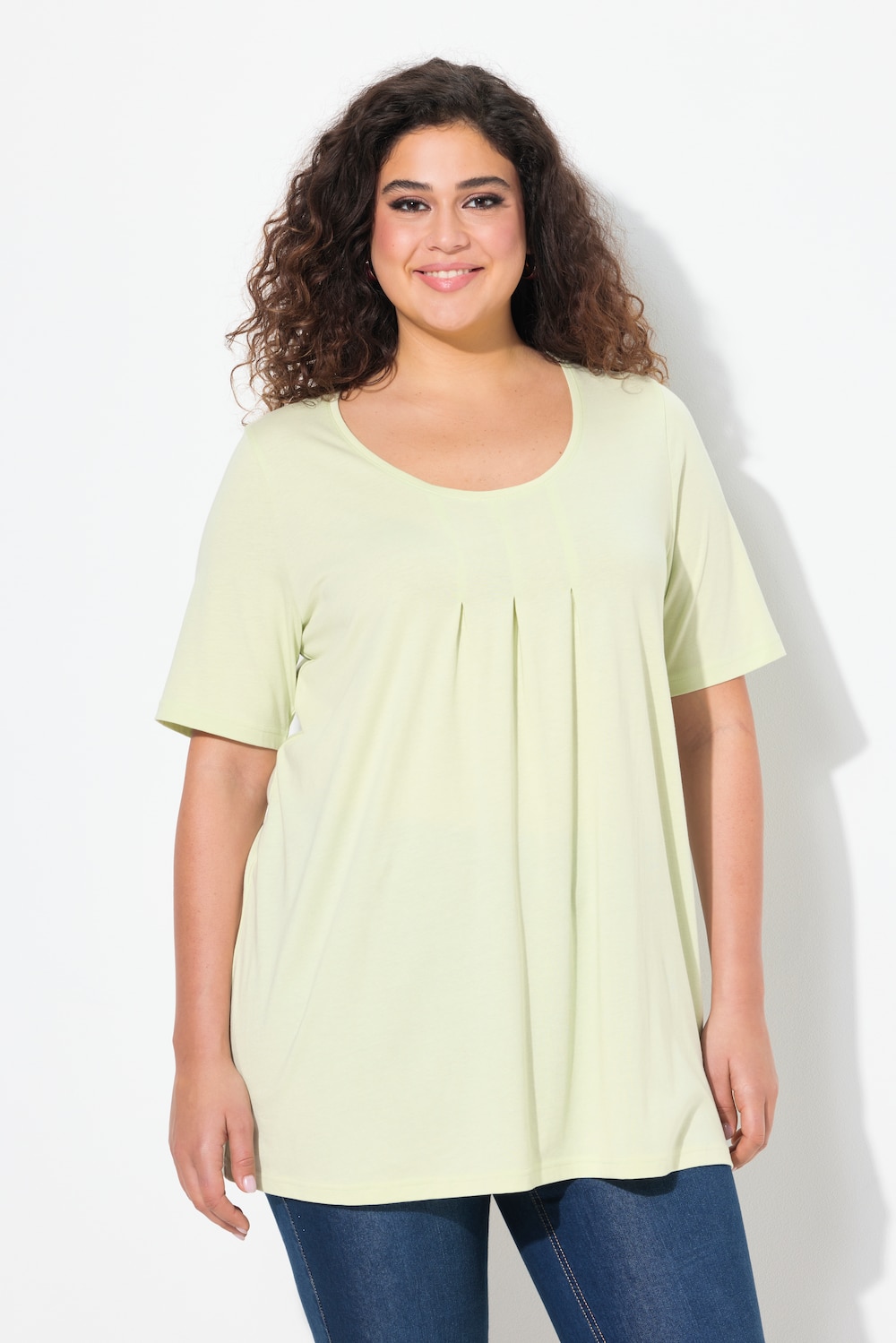 Große Größen T-Shirt, Damen, beige, Größe: 42/44, Baumwolle/Synthetische Fasern, Ulla Popken