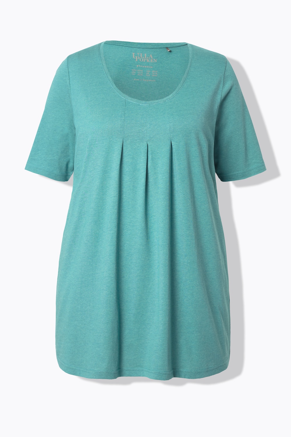 Stora storlekar T-shirt, Dam, turkos, storlek: 46/48, Syntetfibrer/Bomull, Ulla Popken