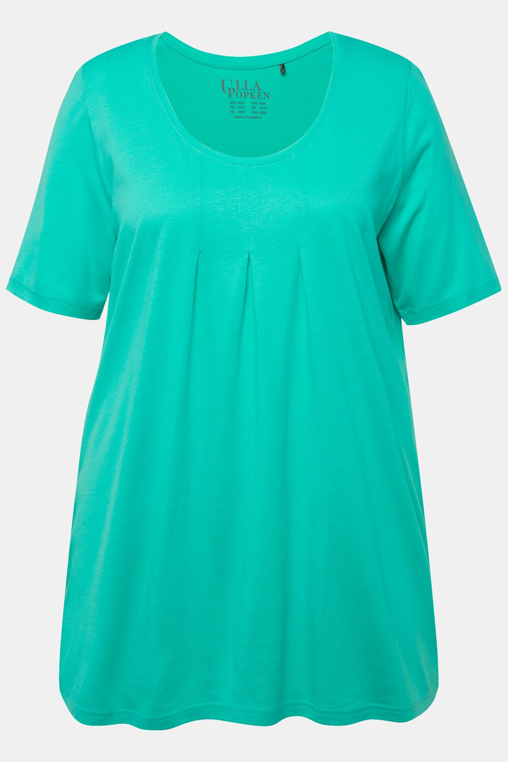 Stora storlekar T-shirt, Dam, turkos, storlek: 54/56, Syntetfibrer/Bomull, Ulla Popken