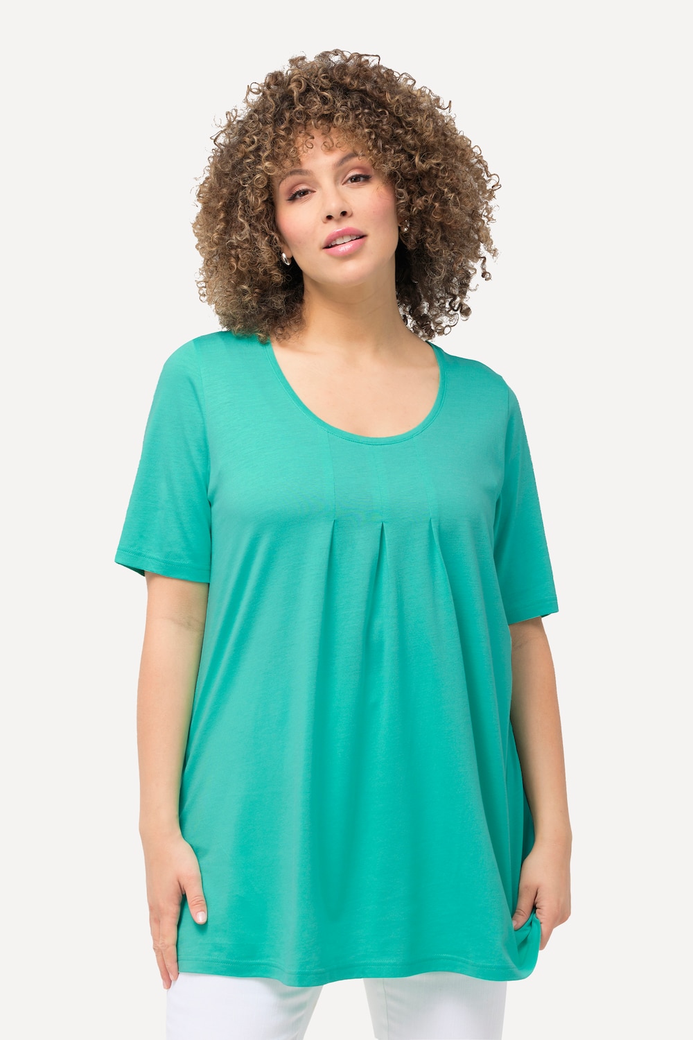 Große Größen T-Shirt, Damen, türkis, Größe: 42/44, Baumwolle/Synthetische Fasern, Ulla Popken