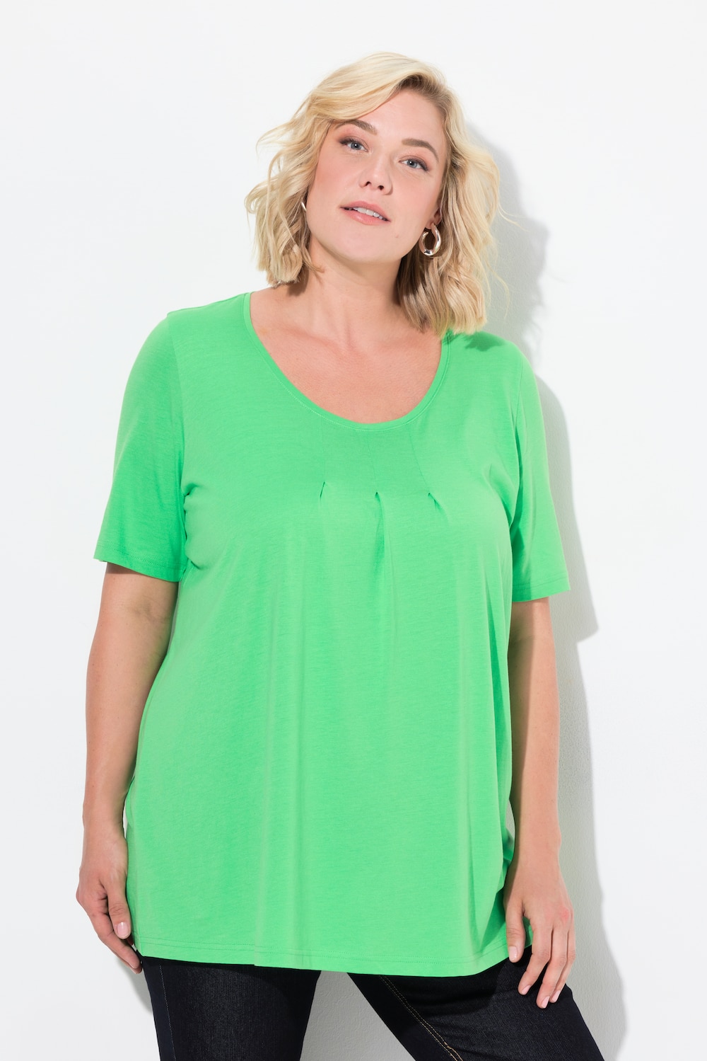 Große Größen T-Shirt, Damen, grün, Größe: 50/52, Baumwolle/Synthetische Fasern, Ulla Popken