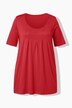 T-Shirt, Zierfalten, A-Linie, Rundhals, Halbarm, Modal
