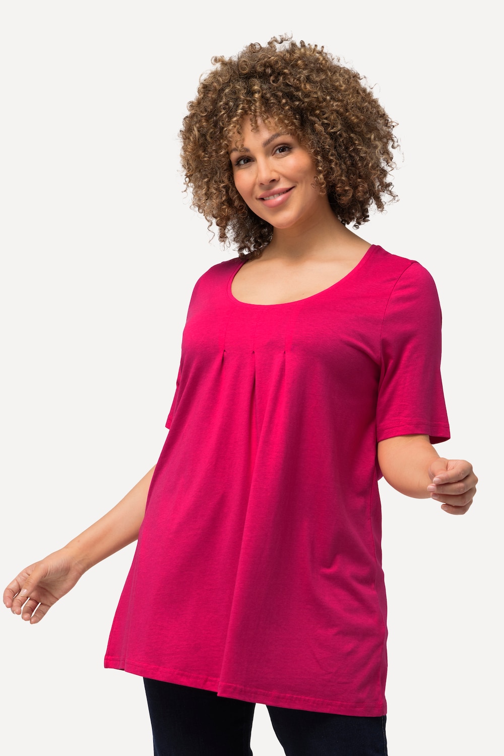 Grote Maten T-shirt, Dames, roze, Maat: 46/48, Katoen/Synthetische vezels, Ulla Popken