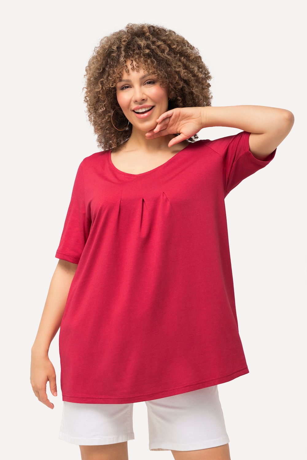 Grote Maten T-shirt, Dames, roze, Maat: 50/52, Katoen/Synthetische vezels, Ulla Popken