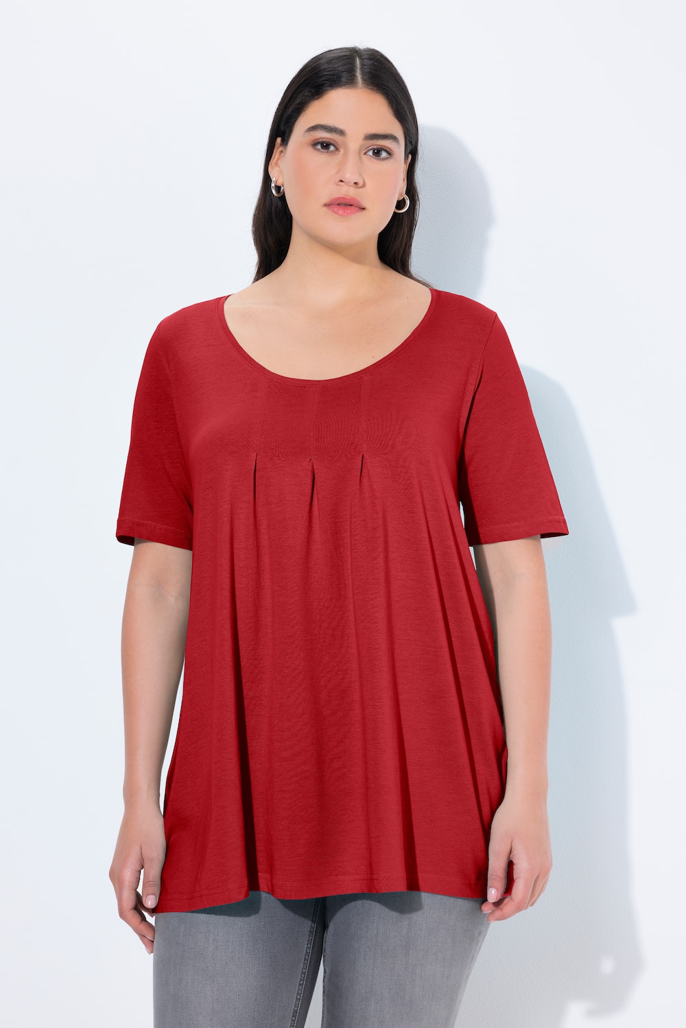 Große Größen T-Shirt, Damen, rot, Größe: 50/52, Baumwolle/Synthetische Fasern, Ulla Popken