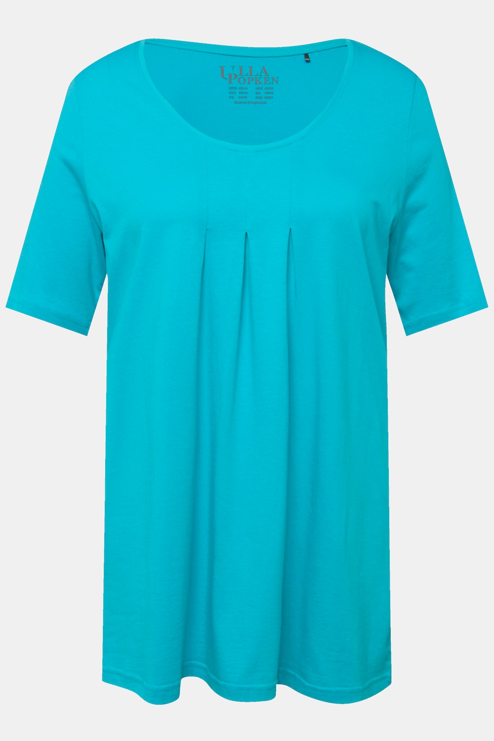 Stora storlekar T-shirt, Dam, turkos, storlek: 54/56, Syntetfibrer/Bomull, Ulla Popken