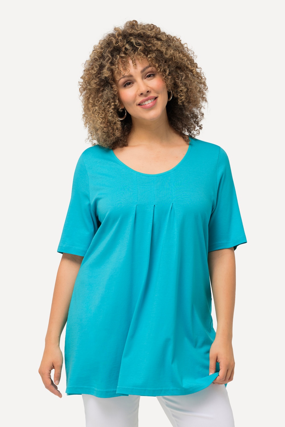 Große Größen T-Shirt, Damen, türkis, Größe: 42/44, Baumwolle/Synthetische Fasern, Ulla Popken