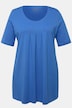 T-Shirt, Zierfalten, A-Linie, Rundhals, Halbarm, Modal