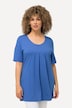 T-Shirt, Zierfalten, A-Linie, Rundhals, Halbarm, Modal