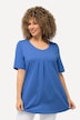 T-Shirt, Zierfalten, A-Linie, Rundhals, Halbarm, Modal