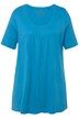 Tričko, ozdobné sklady, A střih, kulatý výstřih, krátké rukávy, modal