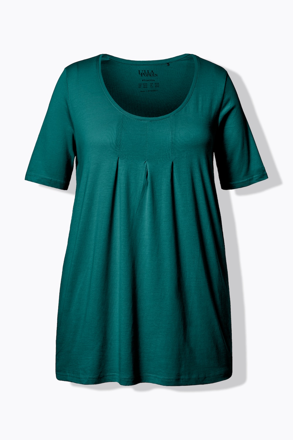 Stora storlekar T-shirt, Dam, turkos, storlek: 46/48, Syntetfibrer/Bomull, Ulla Popken