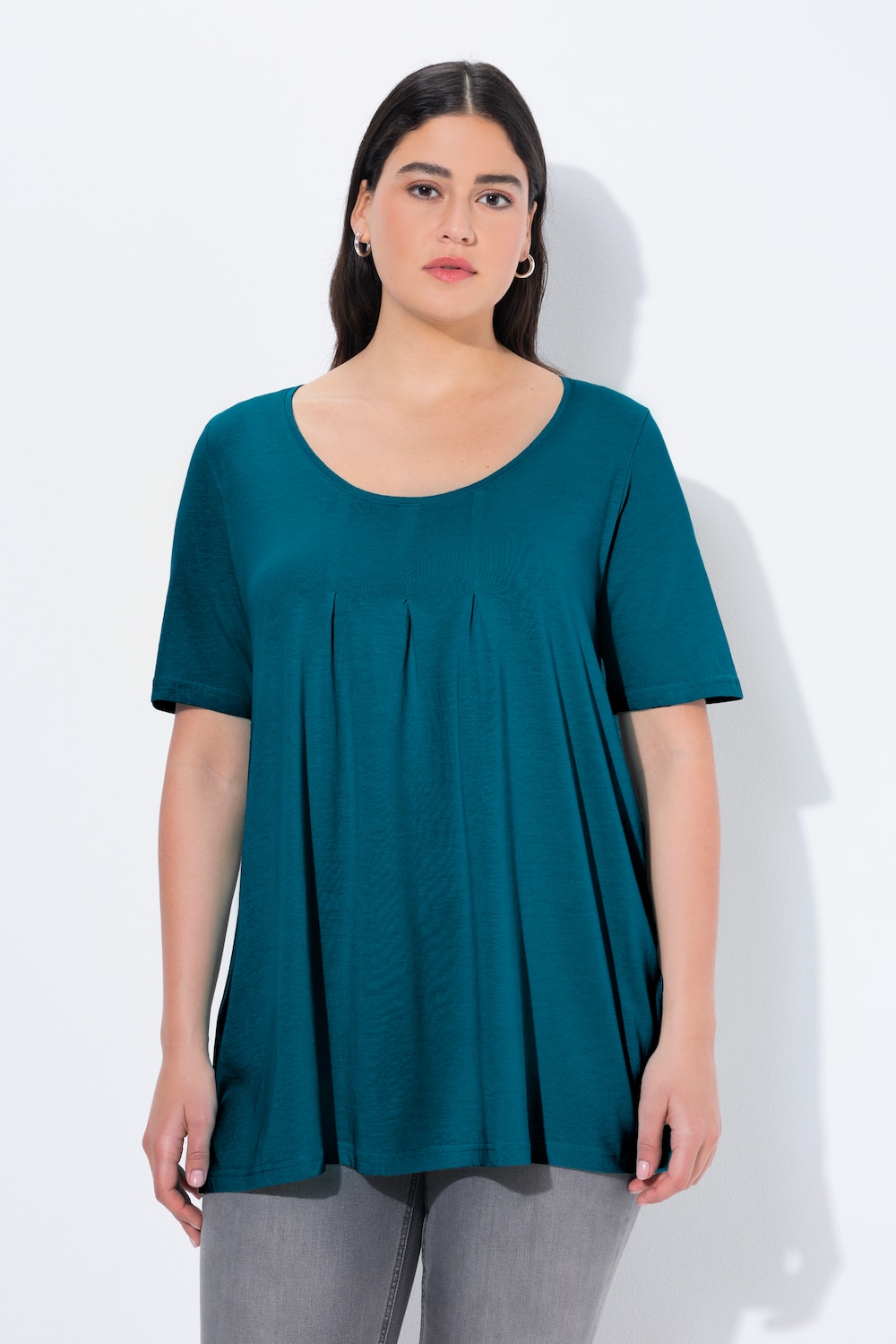 Große Größen T-Shirt, Damen, blau, Größe: 46/48, Baumwolle/Synthetische Fasern, Ulla Popken
