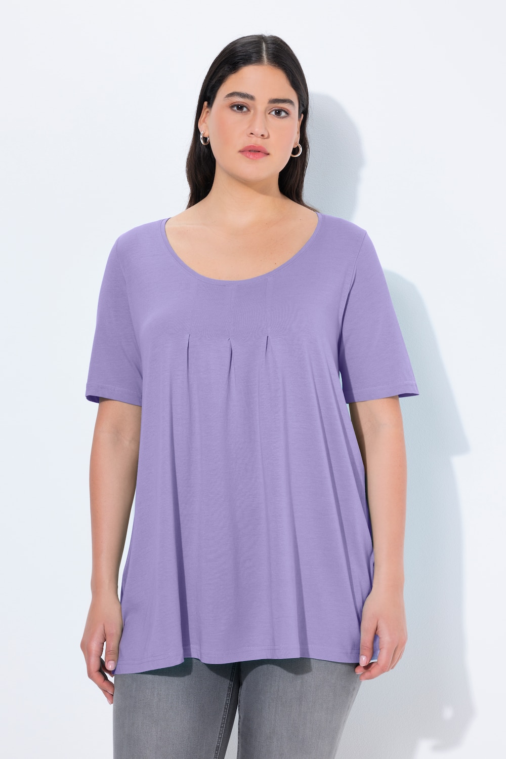 Große Größen T-Shirt, Damen, lila, Größe: 54/56, Baumwolle/Synthetische Fasern, Ulla Popken