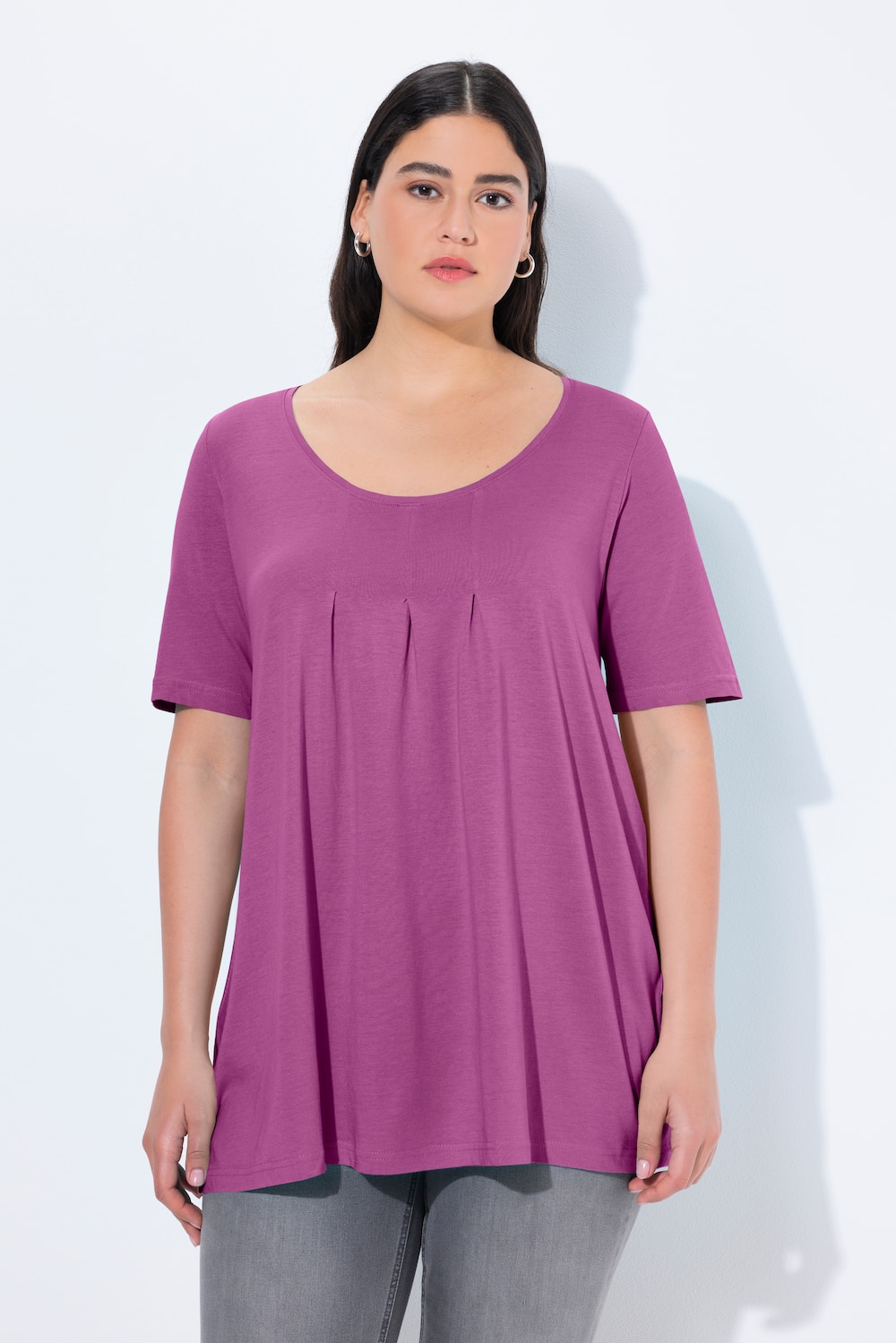 Große Größen T-Shirt, Damen, rosa, Größe: 42/44, Baumwolle/Synthetische Fasern, Ulla Popken