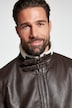 Veste en cuir nappa d'agneau haut de gamme avec doublure en polaire teddy