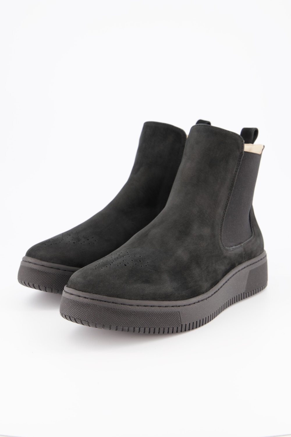 Grote Maten chelsea boots, Dames, zwart, Maat: 41, Leer/Overige, Ulla Popken