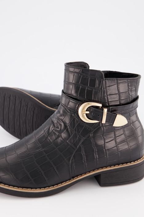 lanthan kantsten Vant til Ankelstøvler i læder, krokodille-look, dekorativt spænde, bredde H |  Støvletter | Sko