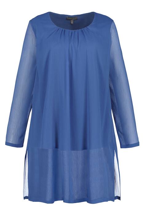 Dlouhá tunika, dvouvrstvá, ozdobné sklady, kulatý výstřih, dlouhé rukávy