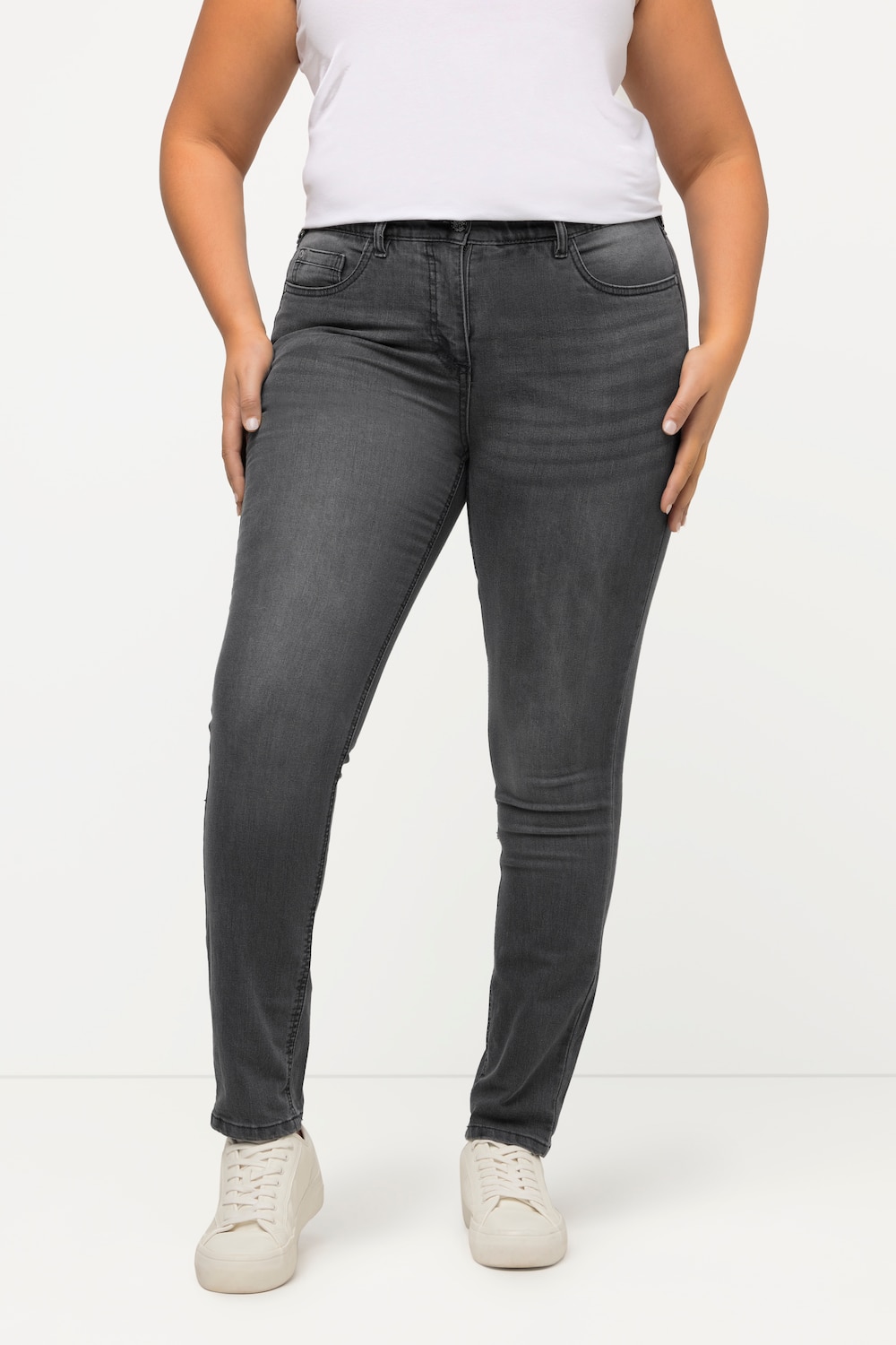 Große Größen Skinnyjeans Sarah, Damen, grau, Größe: 100, Baumwolle/Polyester/Viskose, Ulla Popken