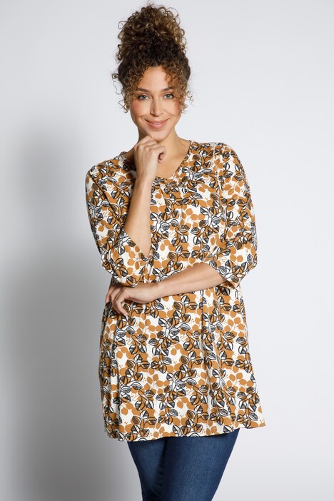 Plus Knit Stripe Panel A Line Tunic