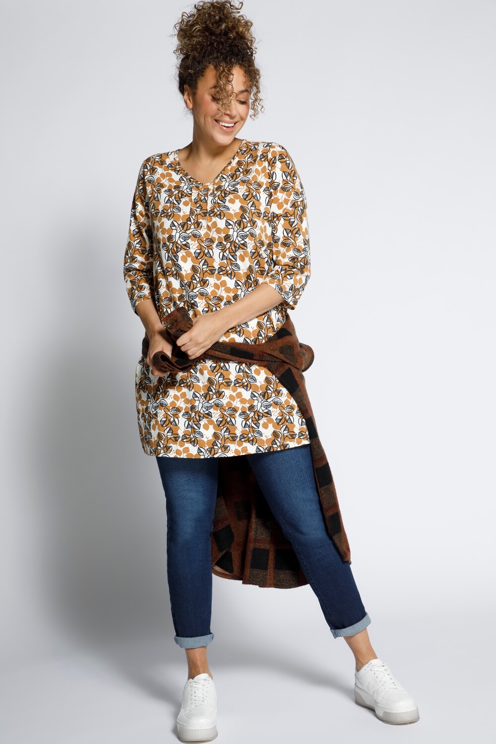 Grote Maten shirt, Dames, geel, Maat: 46/48, Katoen, Ulla Popken Grote Maten shirt, Dames, geel, Maat: 46/48, Katoen, Ulla Popken