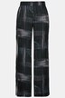 Glitter Thread Plaid Elastic Waist Lined Wide Leg Pants