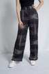 Glitter Thread Plaid Elastic Waist Lined Wide Leg Pants