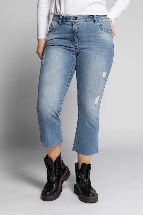 Flared Jeans, 7/8-længde, frynsesøm | Bukser | Bukser