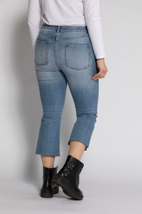 Cropped Flared Jeans, 5-Pocket, frynsesøm | Bukser Bukser