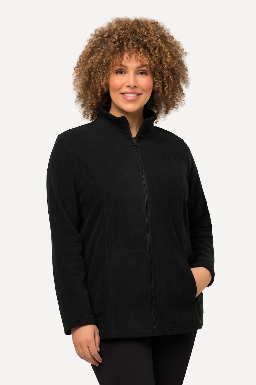 Große Größen Fleecejacke, Damen, schwarz, Größe: 46/48, Polyester, Ulla Popken