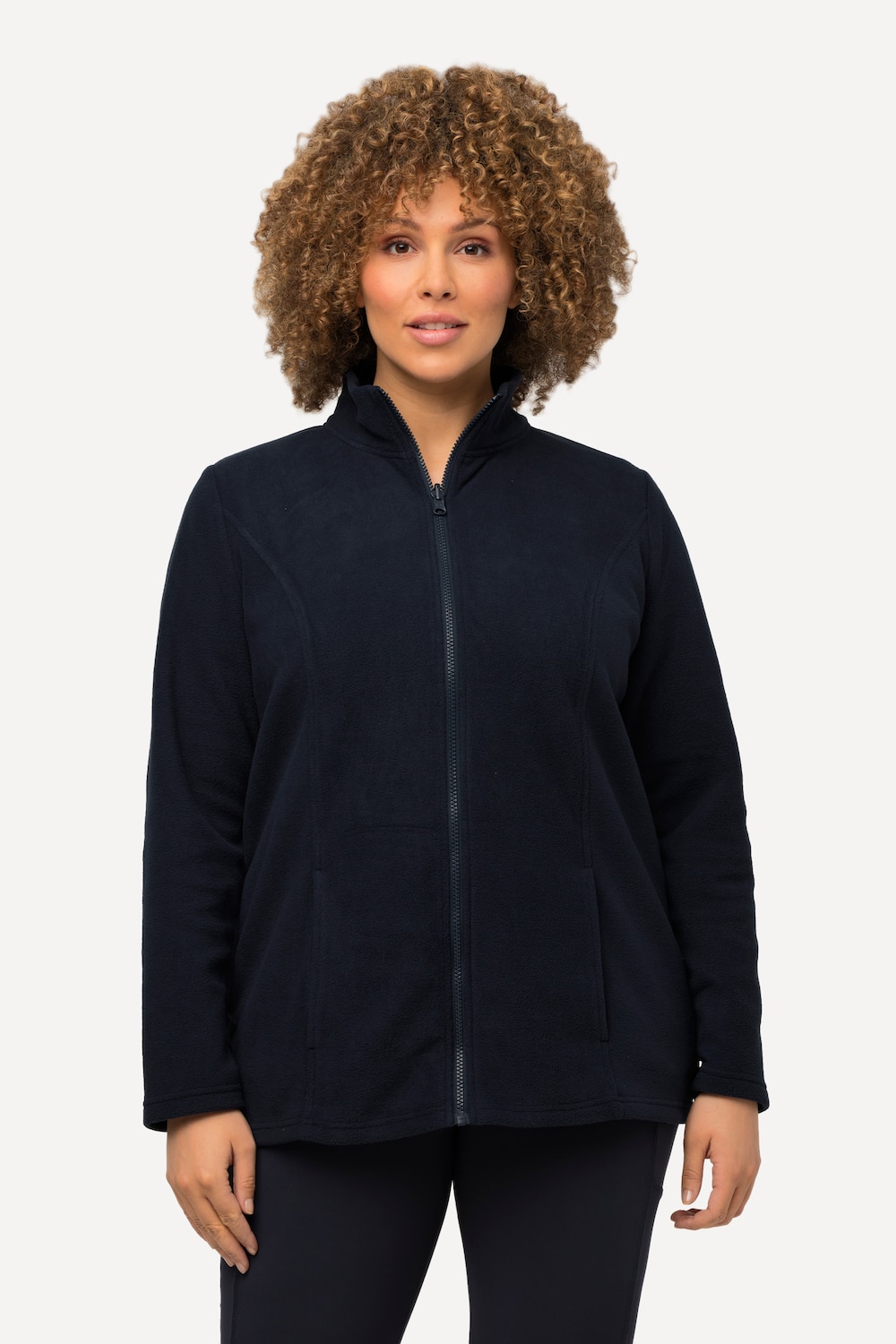 Große Größen Fleecejacke, Damen, blau, Größe: 62/64, Polyester, Ulla Popken