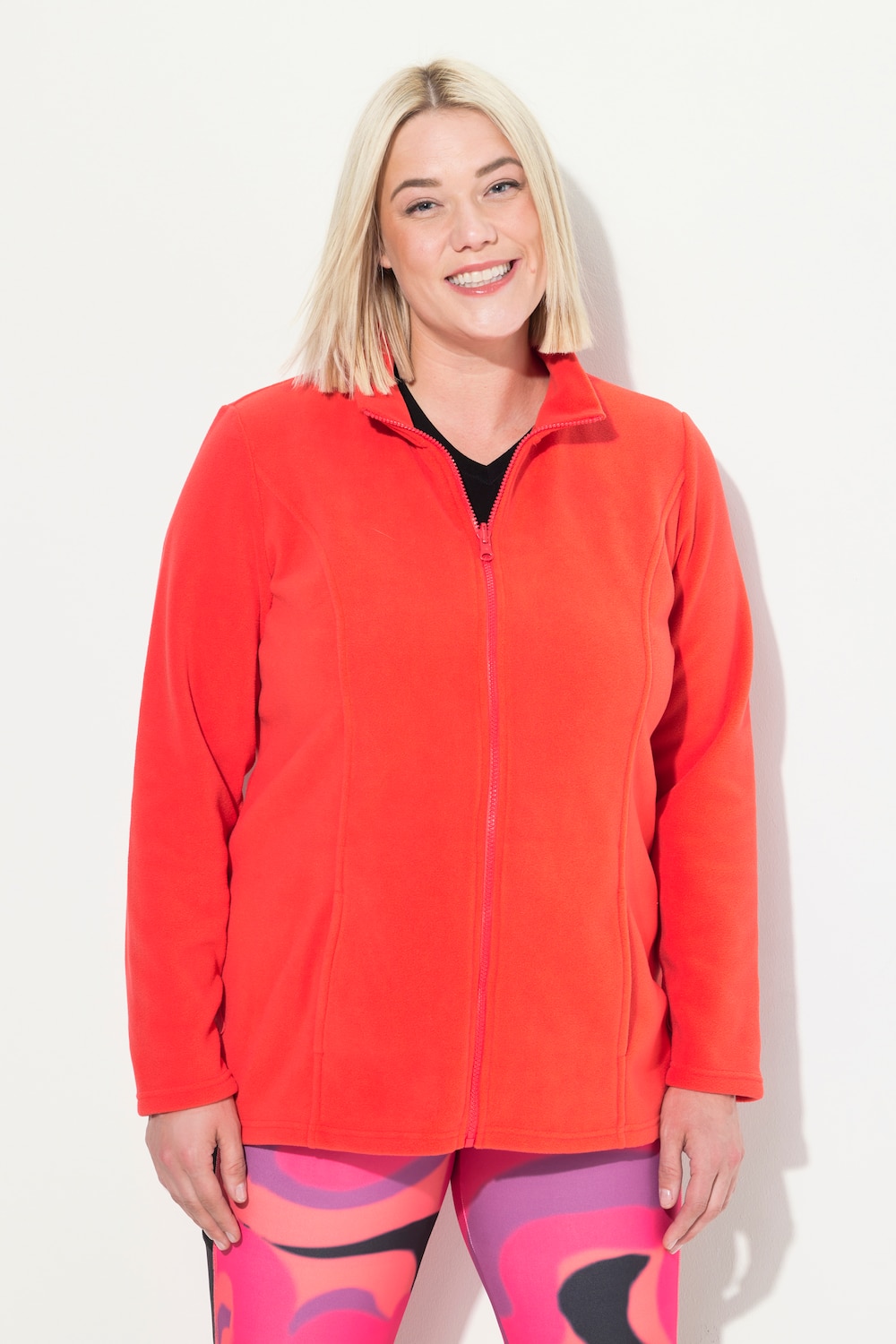 Große Größen Fleecejacke, Damen, rot, Größe: 54/56, Polyester, Ulla Popken